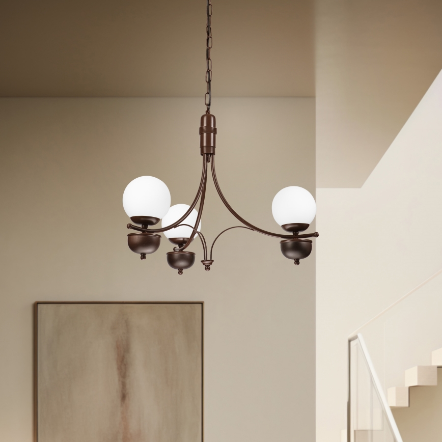 Brilagi - Hanglamp aan een ketting COTTAGE 3xG9/40W/230V eiken/wit