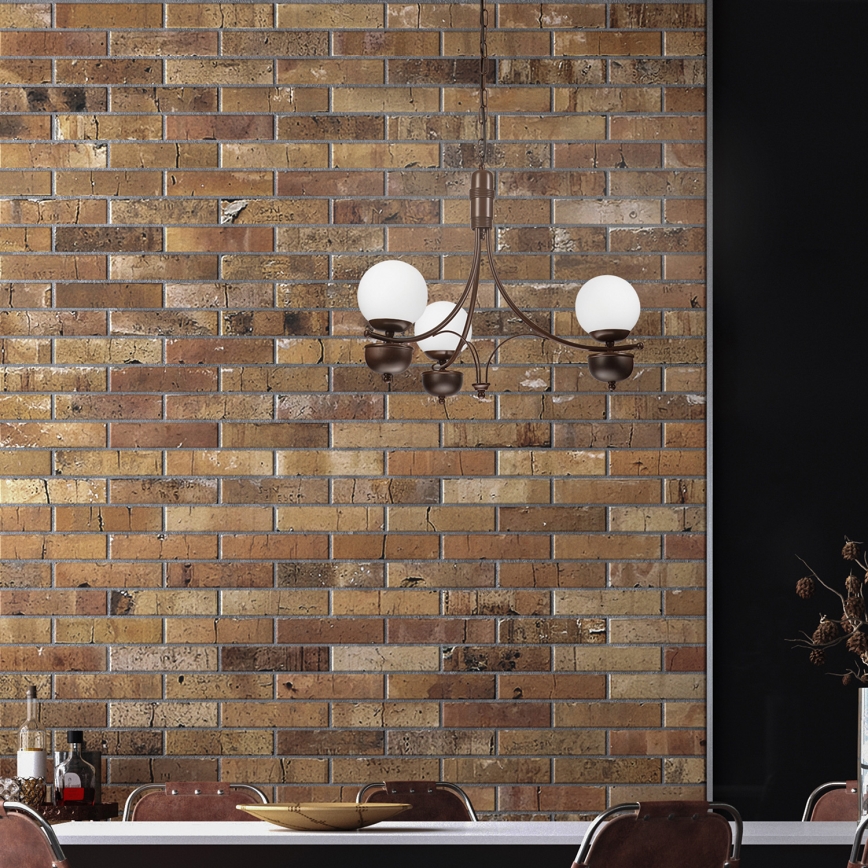Brilagi - Hanglamp aan een ketting COTTAGE 3xG9/40W/230V eiken/wit