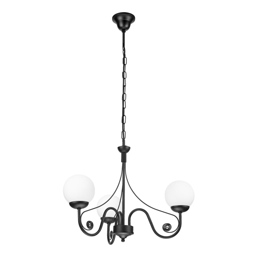 Brilagi - Hanglamp aan een ketting COTTAGE 3xG9/40W/230V zwart/wit