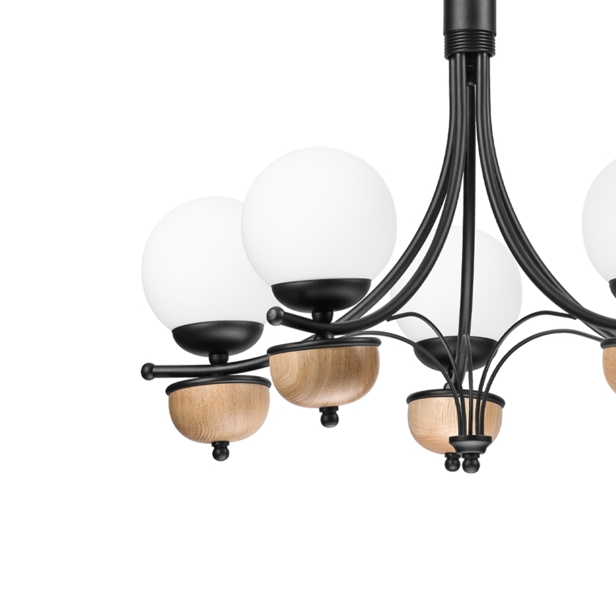 Brilagi - Hanglamp aan een ketting COTTAGE 5xG9/40W/230V beuken/wit