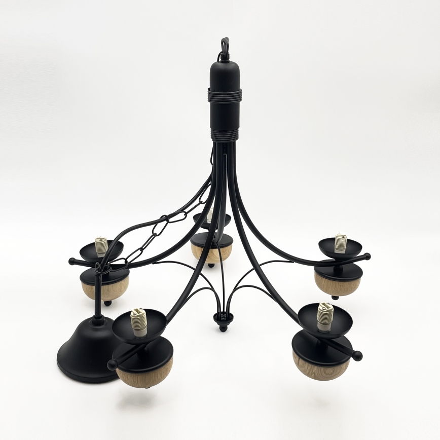 Brilagi - Hanglamp aan een ketting COTTAGE 5xG9/40W/230V beuken/wit