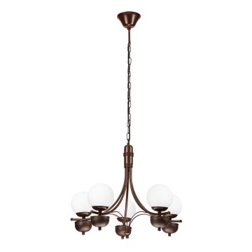 Brilagi - Hanglamp aan een ketting COTTAGE 5xG9/40W/230V eiken/wit