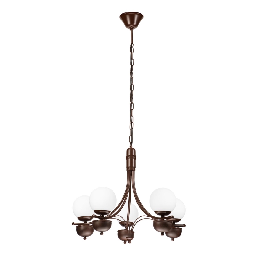 Brilagi - Hanglamp aan een ketting COTTAGE 5xG9/40W/230V eiken/wit