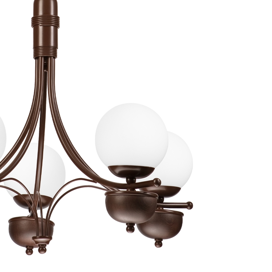 Brilagi - Hanglamp aan een ketting COTTAGE 5xG9/40W/230V eiken/wit