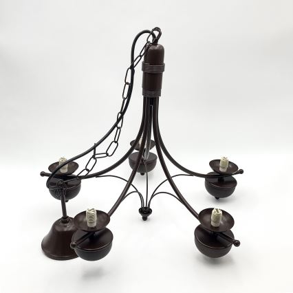 Brilagi - Hanglamp aan een ketting COTTAGE 5xG9/40W/230V eiken/wit