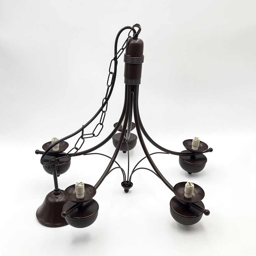 Brilagi - Hanglamp aan een ketting COTTAGE 5xG9/40W/230V eiken/wit