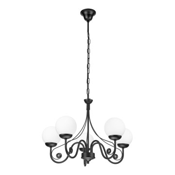 Brilagi - Hanglamp aan een ketting COTTAGE 5xG9/40W/230V zwart/wit
