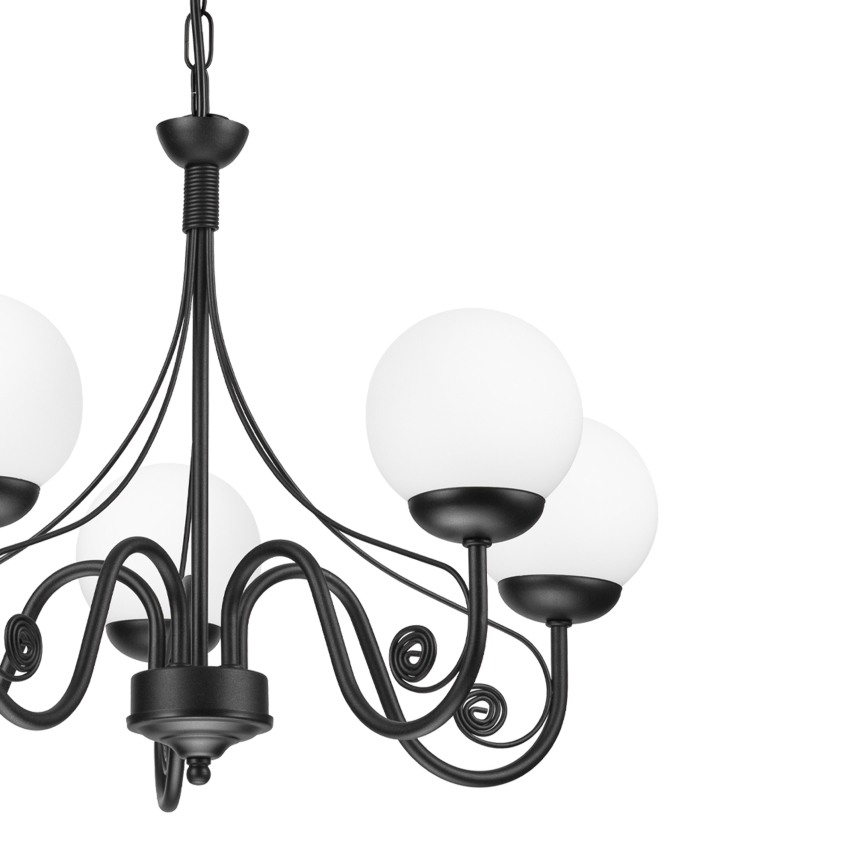 Brilagi - Hanglamp aan een ketting COTTAGE 5xG9/40W/230V zwart/wit