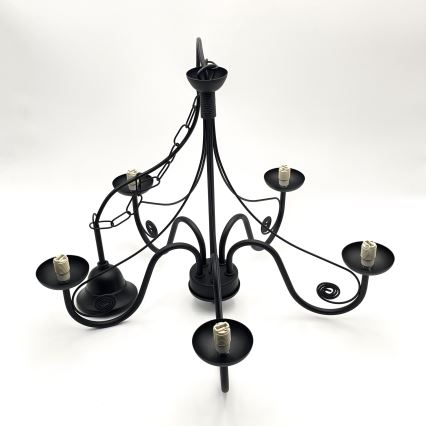Brilagi - Hanglamp aan een ketting COTTAGE 5xG9/40W/230V zwart/wit