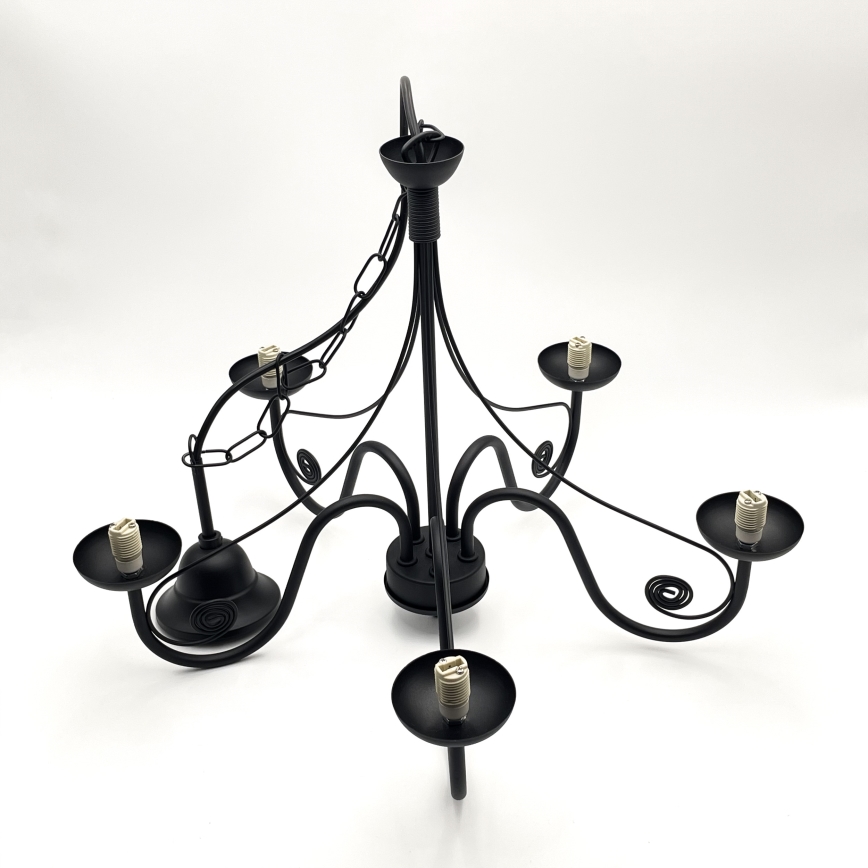 Brilagi - Hanglamp aan een ketting COTTAGE 5xG9/40W/230V zwart/wit