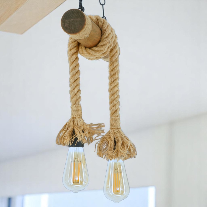 Brilagi - Hanglamp aan een ketting KOS 2xE27/60W/230V beuken