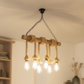 BRILAGI - Hanglamp aan een ketting KOS 6xE27/60W/230V beuken