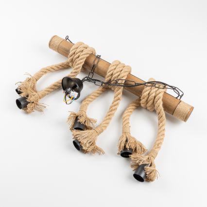 Brilagi - Hanglamp aan een ketting KOS 6xE27/60W/230V beuken