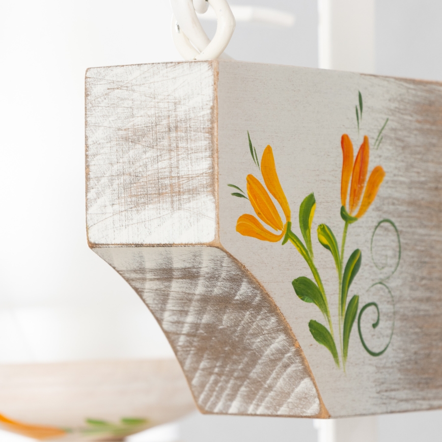 Brilagi - Hanglamp aan een ketting QUEEN 2xE14/40W/230V beuken/crème