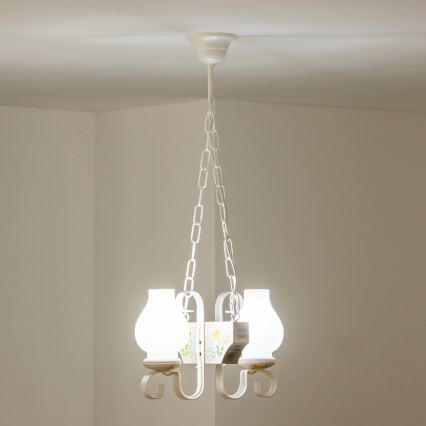 Brilagi - Hanglamp aan een ketting QUEEN 2xE14/40W/230V beuken/crème