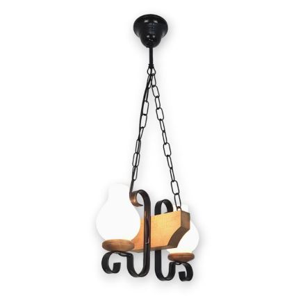 Brilagi - Hanglamp aan een ketting QUEEN 2xE14/40W/230V beuken