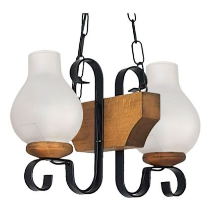 Brilagi - Hanglamp aan een ketting QUEEN 2xE14/40W/230V beuken