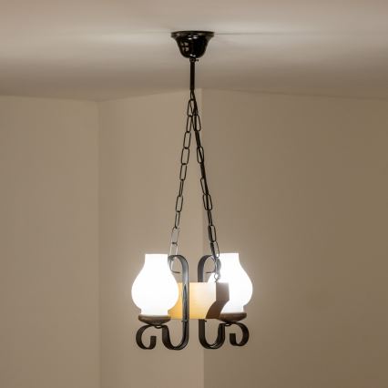 Brilagi - Hanglamp aan een ketting QUEEN 2xE14/40W/230V beuken/walnoot