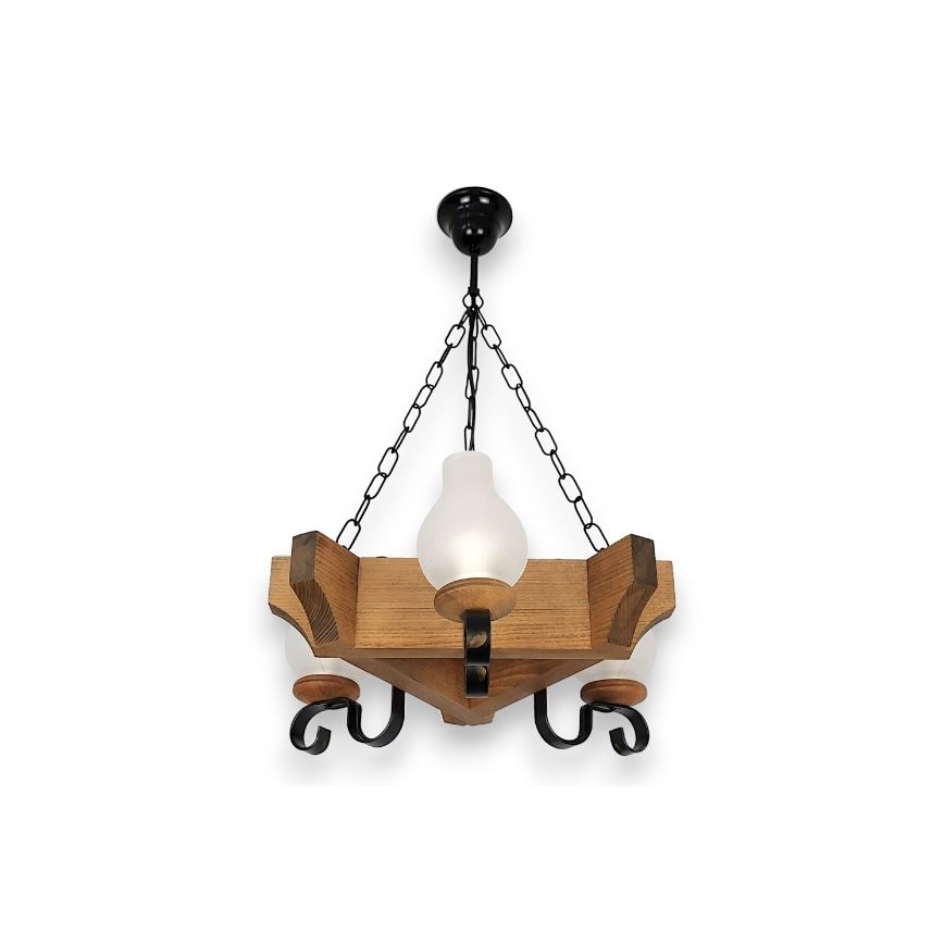 Brilagi - Hanglamp aan een ketting QUEEN 3xE14/40W/230V beuken