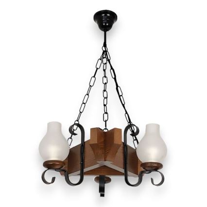 Brilagi - Hanglamp aan een ketting QUEEN 3xE14/40W/230V beuken/walnoot