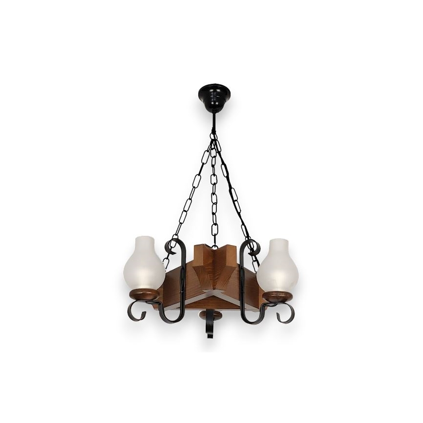 Brilagi - Hanglamp aan een ketting QUEEN 3xE14/40W/230V beuken/walnoot