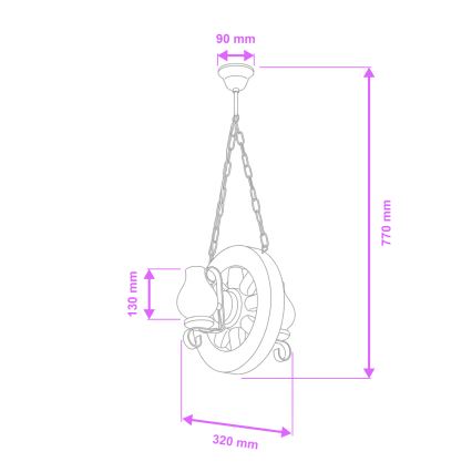 Brilagi - Hanglamp aan een ketting ROATA 2xE14/40W/230V beuken