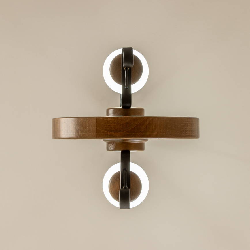 Brilagi - Hanglamp aan een ketting ROATA 2xE14/40W/230V beuken/walnoot