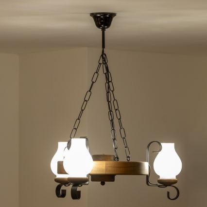 Brilagi - Hanglamp aan een ketting ROATA 3xE14/40W/230V beuken