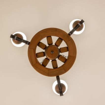 Brilagi - Hanglamp aan een ketting ROATA 3xE14/40W/230V beuken