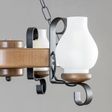 Brilagi - Hanglamp aan een ketting ROATA 3xE14/40W/230V beuken/walnoot