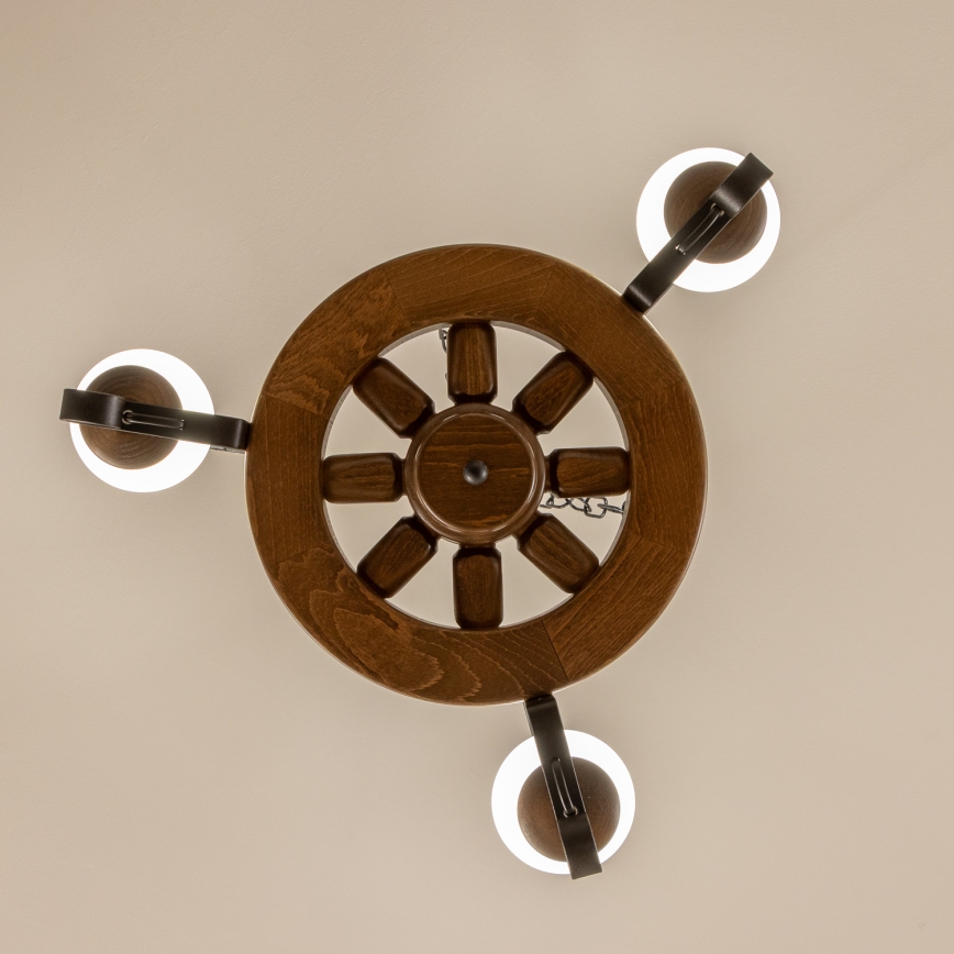 Brilagi - Hanglamp aan een ketting ROATA 3xE14/40W/230V beuken/walnoot
