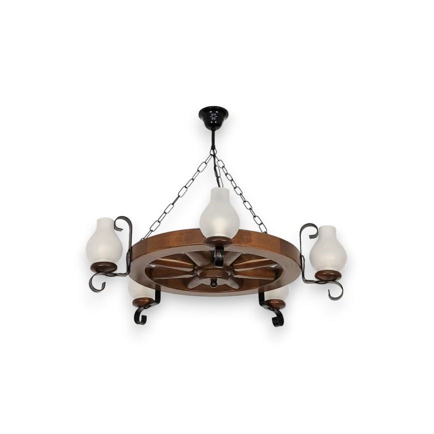 Brilagi - Hanglamp aan een ketting ROATA 5xE14/40W/230V beuken/walnoot