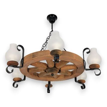 Brilagi - Hanglamp aan een ketting ROATA 6xE14/40W/230V beuken