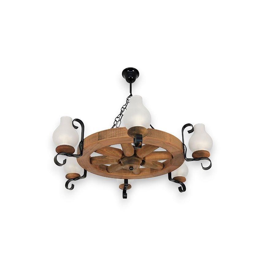 Brilagi - Hanglamp aan een ketting ROATA 6xE14/40W/230V beuken