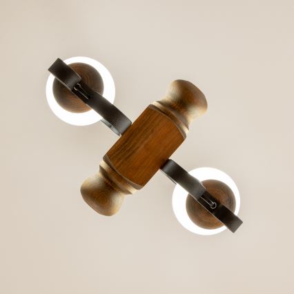 Brilagi - Hanglamp aan een ketting RUSTIC 2xE14/40W/230V beuken