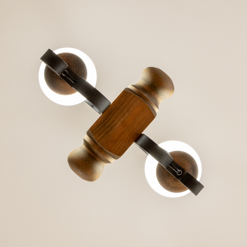 Brilagi - Hanglamp aan een ketting RUSTIC 2xE14/40W/230V beuken