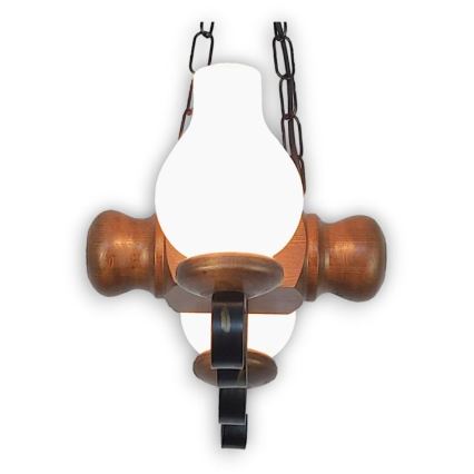 Brilagi - Hanglamp aan een ketting RUSTIC 2xE14/40W/230V beuken/walnoot