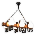 Brilagi - Hanglamp aan een ketting RUSTIC 6xE14/40W/230V beuken/walnoot