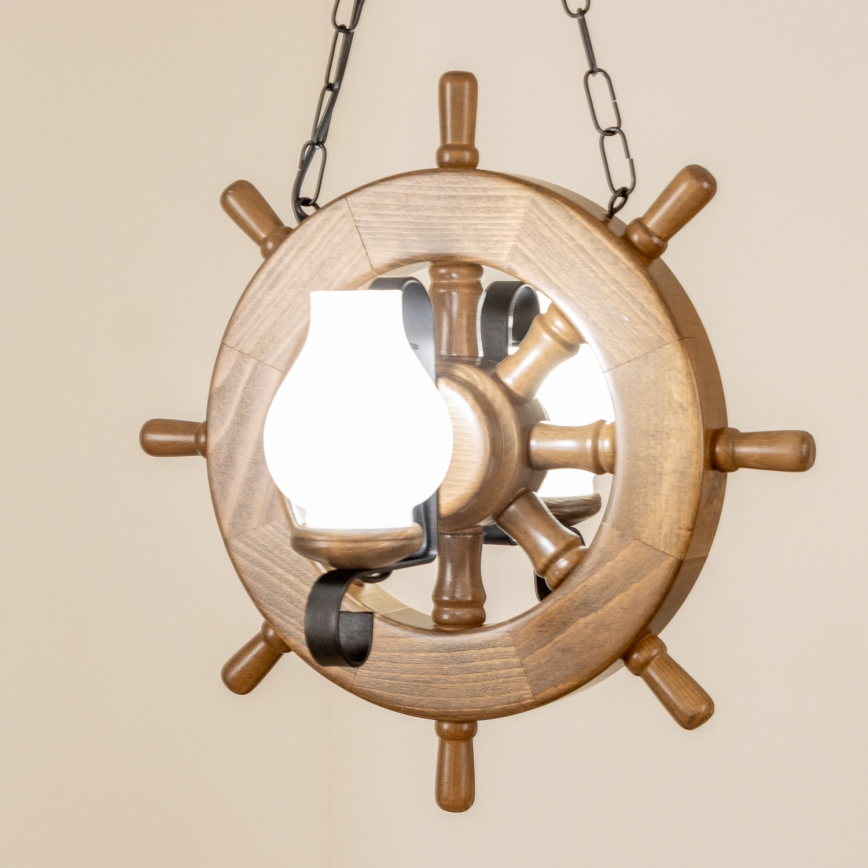 Brilagi - Hanglamp aan een ketting TIMONA 2xE14/40W/230V beuken/walnoot