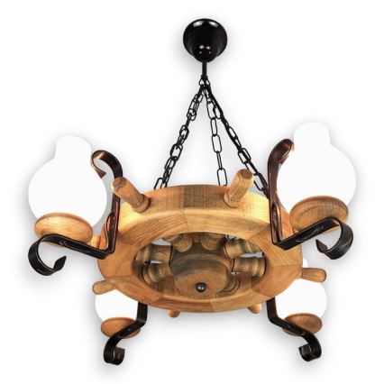 Brilagi - Hanglamp aan een ketting TIMONA 4xE14/40W/230V beuken