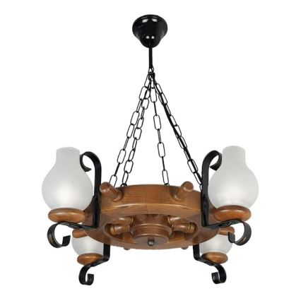 Brilagi - Hanglamp aan een ketting TIMONA 4xE14/40W/230V beuken/walnoot