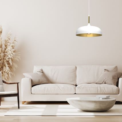 Brilagi - Hanglamp aan een koord ABRAHAM 1xE27/60W/230V diameter 35 cm wit