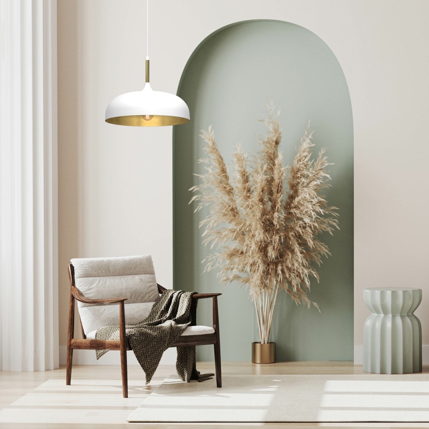 Brilagi - Hanglamp aan een koord ABRAHAM 1xE27/60W/230V diameter 35 cm wit