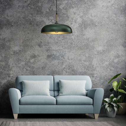 Brilagi - Hanglamp aan een koord ABRAHAM 1xE27/60W/230V diameter 45 cm groen