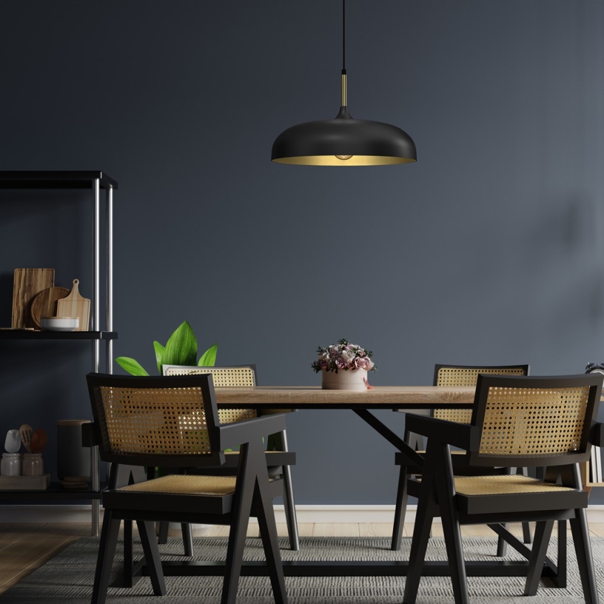 Brilagi - Hanglamp aan een koord ABRAHAM 1xE27/60W/230V diameter 45 cm zwart