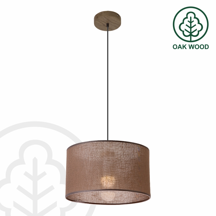 Brilagi - Hanglamp aan een koord ANTHONY 1xE27/60W/230V eiken/bruin
