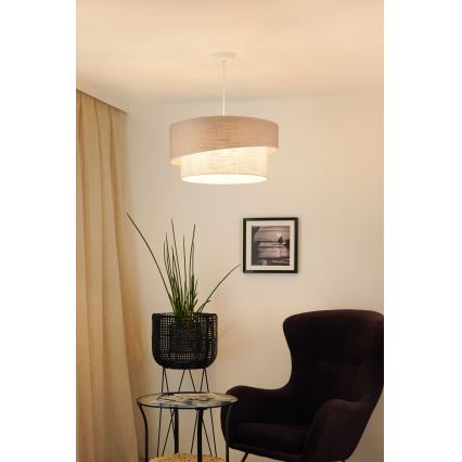 Brilagi - Hanglamp aan een koord DOVER SHINE 1xE27/15W/230V diameter 50 cm grijs/crème