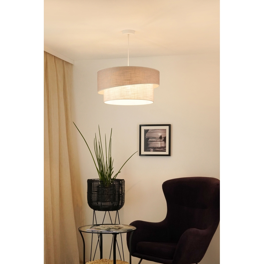 Brilagi - Hanglamp aan een koord DOVER SHINE 1xE27/15W/230V diameter 50 cm grijs/crème