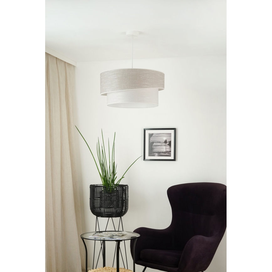 Brilagi - Hanglamp aan een koord DOVER SHINE 1xE27/15W/230V diameter 50 cm grijs/crème