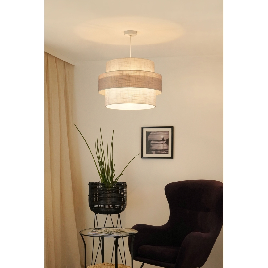 Brilagi - Hanglamp aan een koord DOVER SPACE 1xE27/15W/230V diameter 50 cm grijs/crème